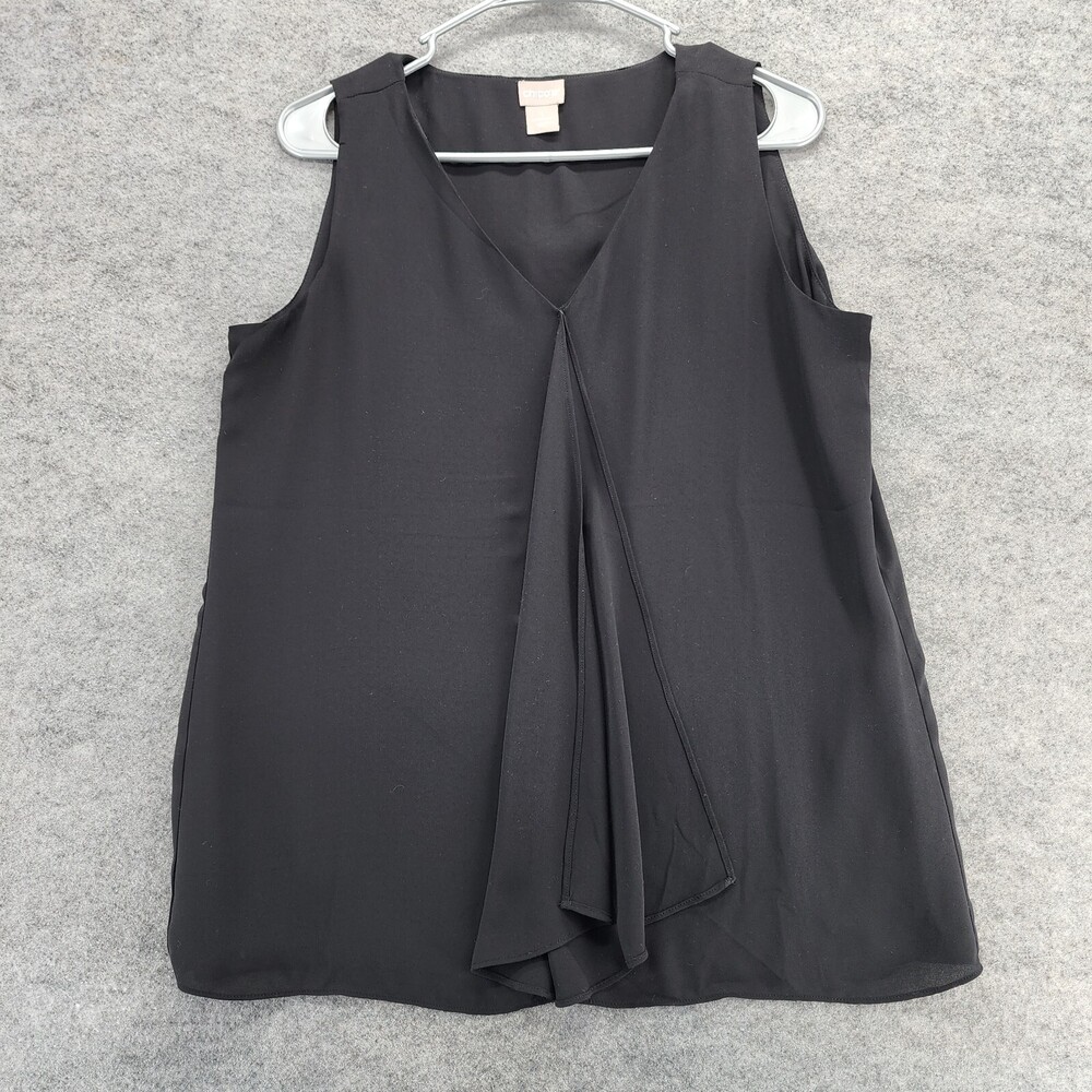Chicos Shirt Womens Size 1 US 8/10 Black Sleeveless